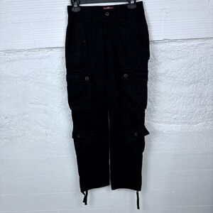MATCH black grunge multi pocket matchstick cargo pants size 27